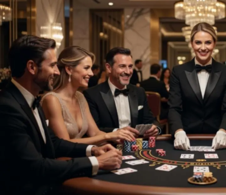 Blackjack asztal kaszinó stílusú rendezvényen