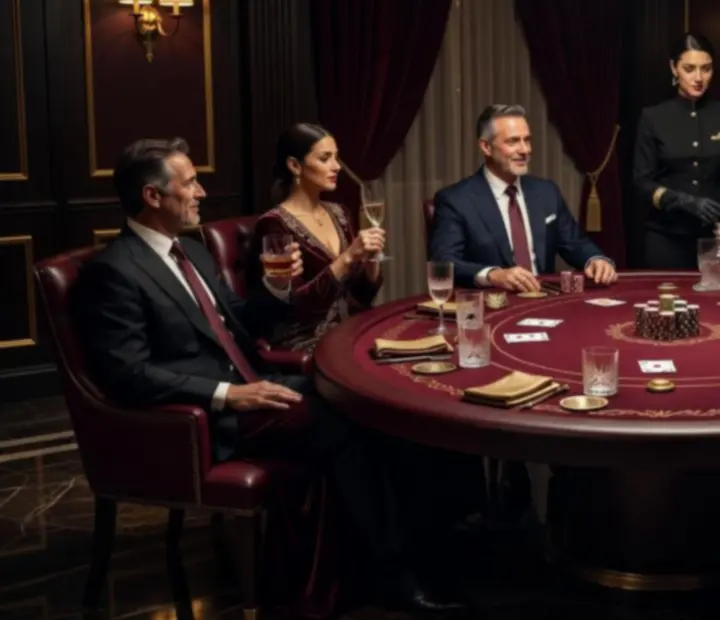 VIP póker este exkluzív helyszínen, elegáns vendégekkel