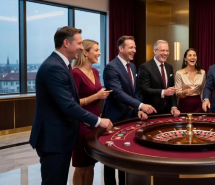 Rulett asztal céges rendezvényen, elegáns környezetben